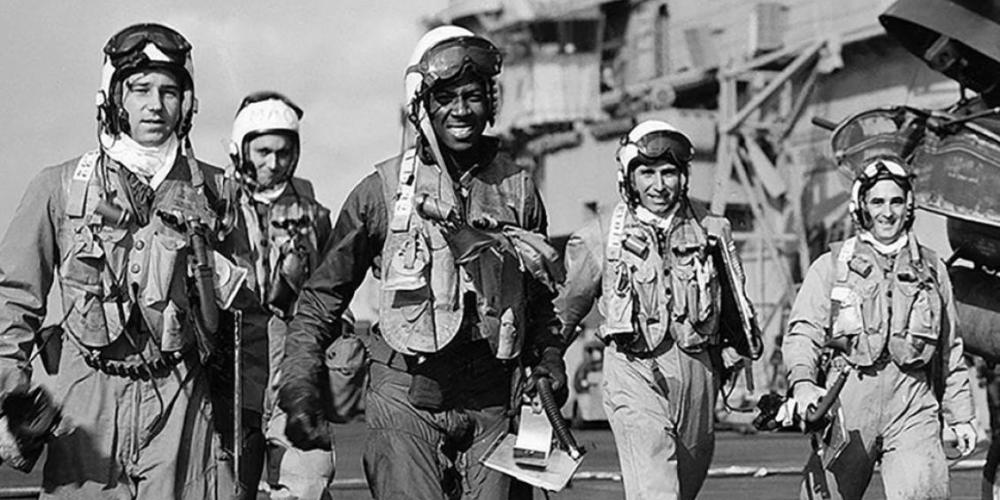 This photograph shows Brown during his flight training at Naval Air Station (NAS) Pensacola, Florida, around October 1948. Image courtesy National Air and Space Museum